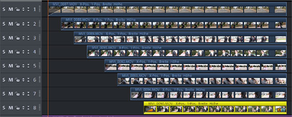 Staircase arrangement Video collage containing 8 videos