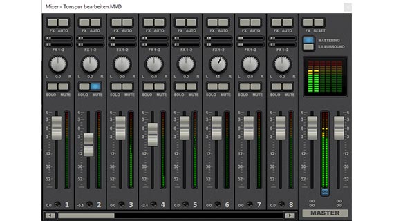 Tonspur bearbeiten: virtuelles Mischpult