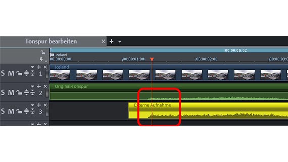 Edit audio track: Synchronization