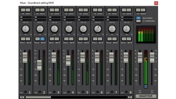Edit audio track: Virtual mixing desk