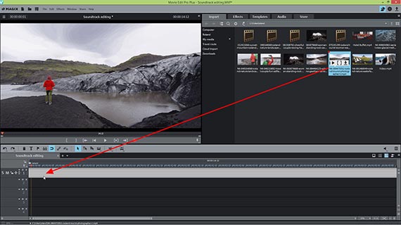 Edit video audio track: Video import