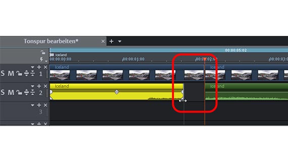 Tonspur bearbeiten: Schnitt