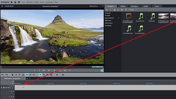 Tilt-Shift-Effekt: Import Video für Tilt-Shift-Effekt laden