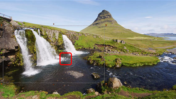 Position of the cut section for zoom effect 