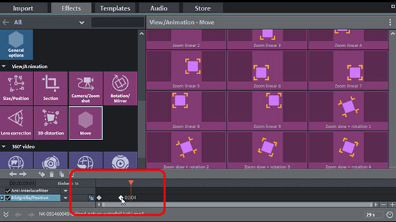 Déplacement de keyframes