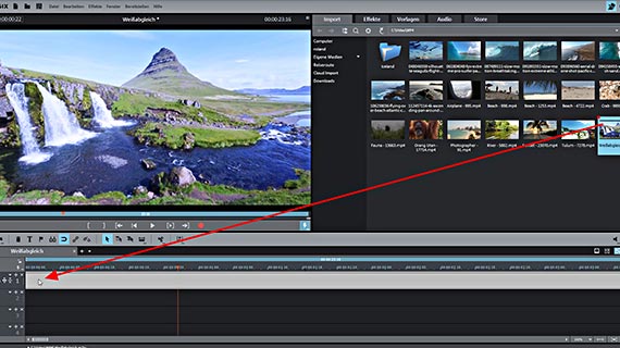 Nachträglicher Weißabgleich: Import Video per Drag & Drop laden