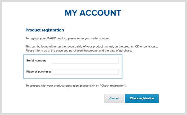 2. Product registration
