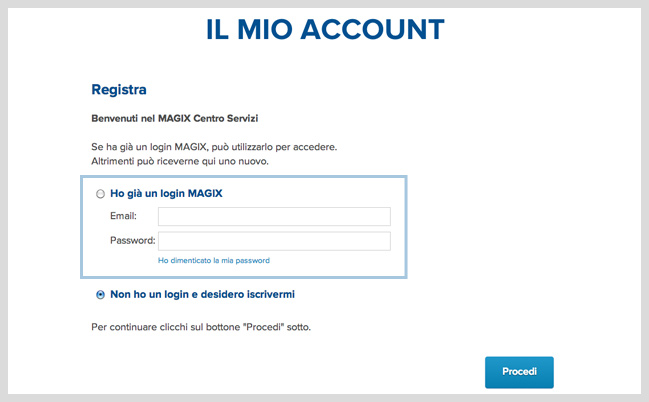 1. Registrazione