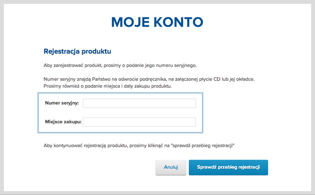 2. Rejestracja produktu