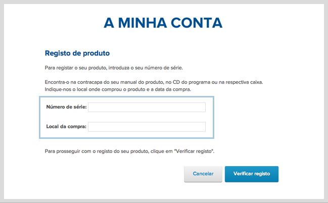 2. Registo do produto