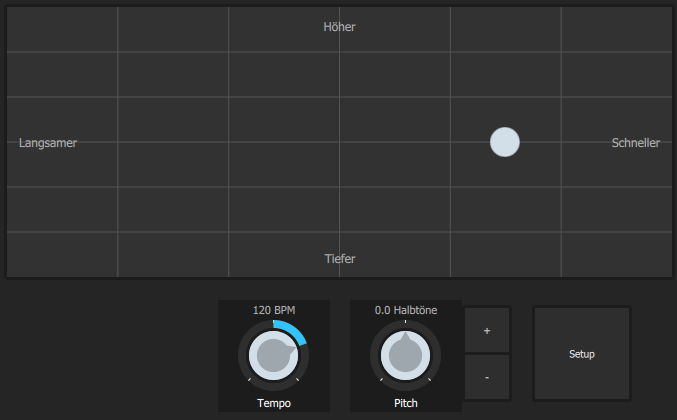 Oberfläche des Pitchshifting Features