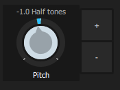 Visualisation of the pitch shifting knob