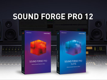 Sound Forge boxes in front of a music studio