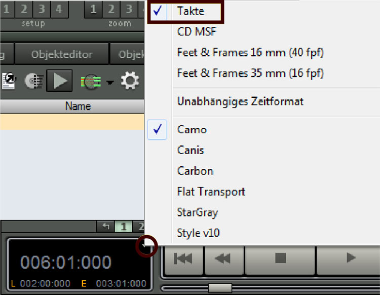 Screenshot Transportfenster