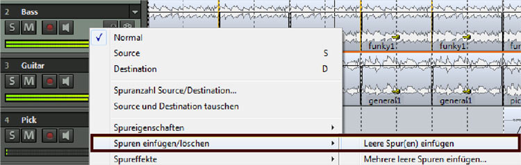 Spuren erzeugen und benennen