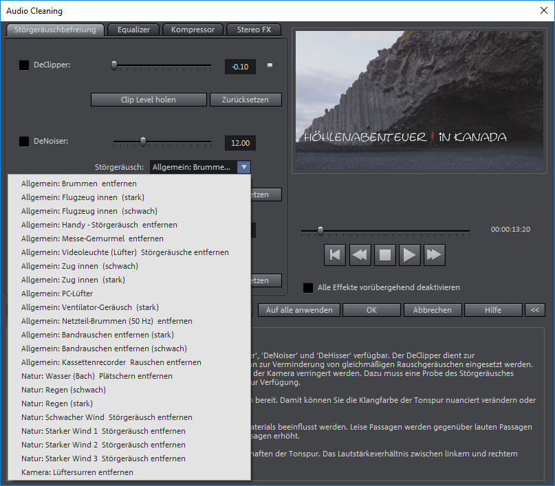 „Audio Cleaning“ in MAGIX Video deluxe und Video Pro X: Störgeräuschbefreiung