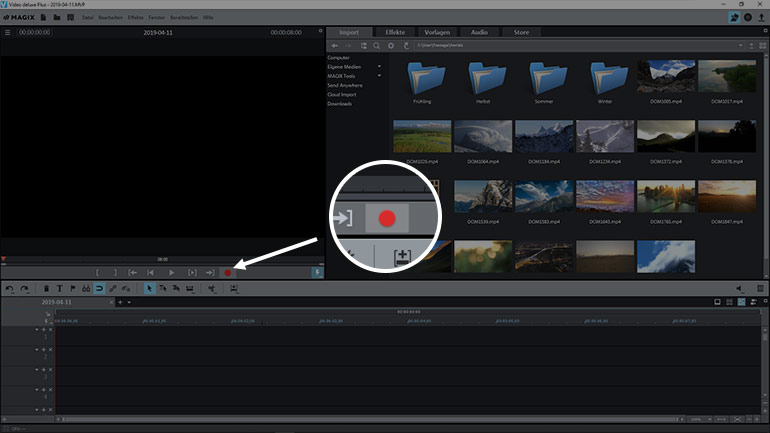 Aufnahmen vom Smartphone importieren in MAGIX Video deluxe