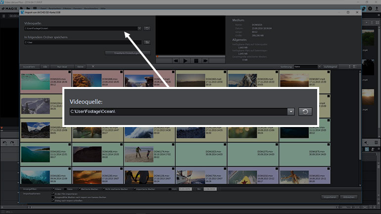 „Smartphone“ als Videoquelle auswählen in MAGIX Video deluxe